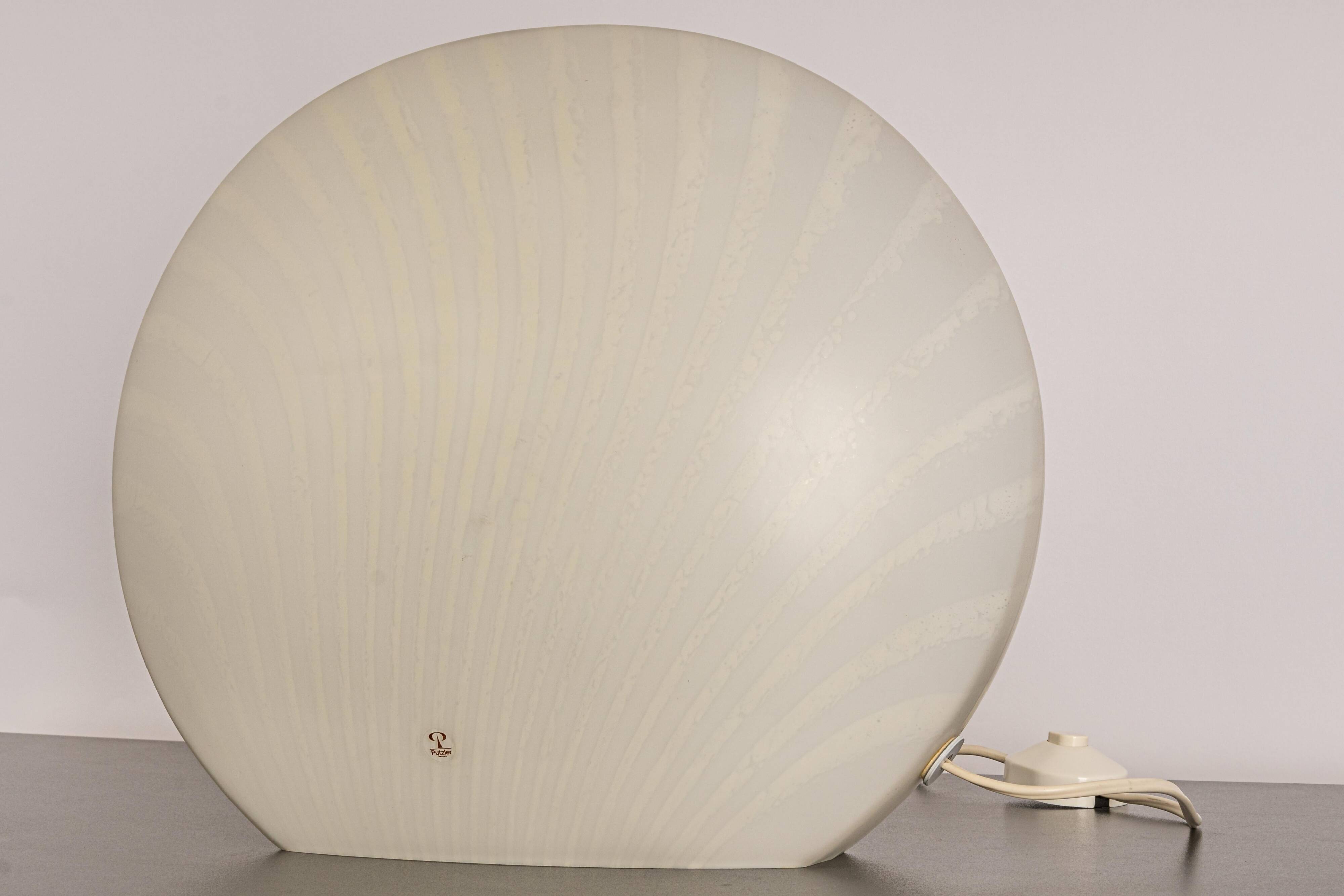 Glass table lamp with zebra pattern by Peill & Putzler, Germany, 1970s.
