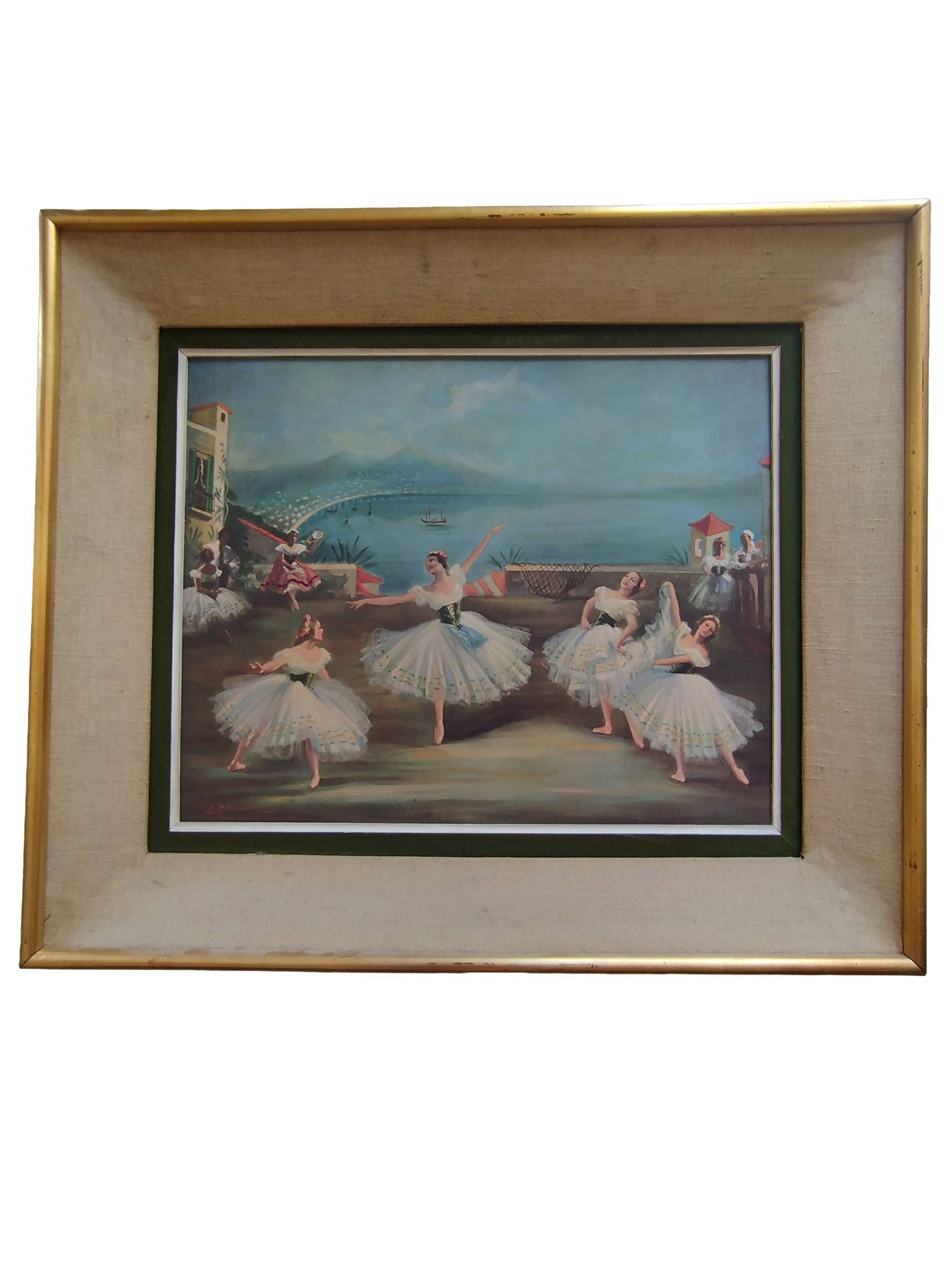 Vintage ballerina painting after Carlotta Edwards reproduction