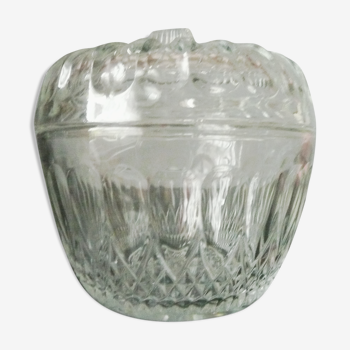 Old glass sugar bowl