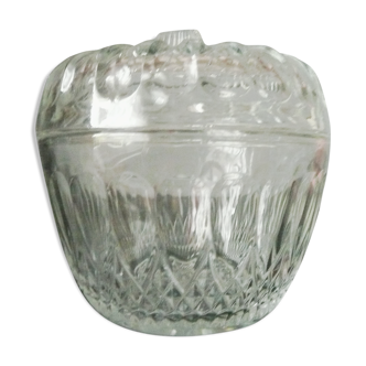 Old glass sugar bowl