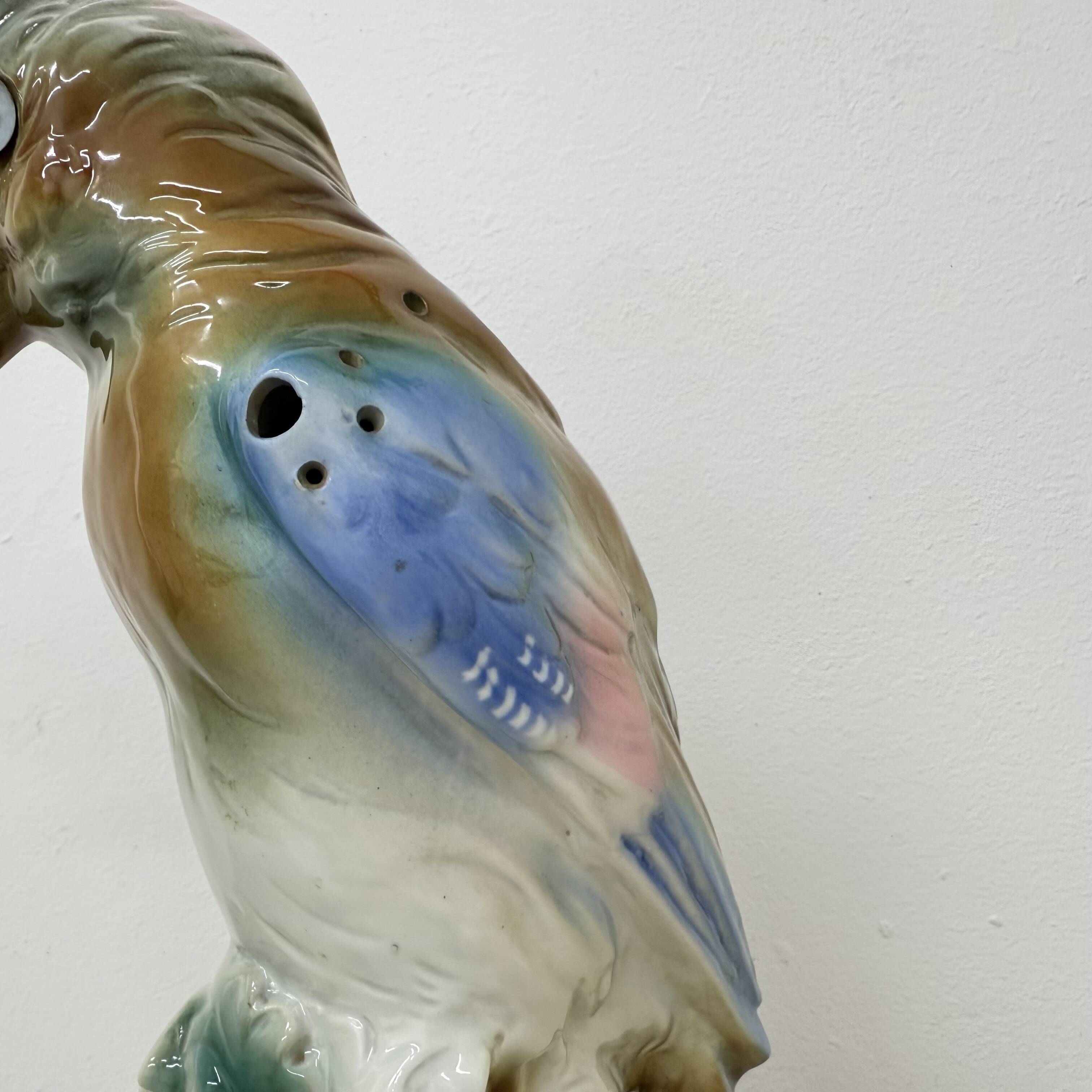Vintage porcelain Parfume lamp bird , 1950s