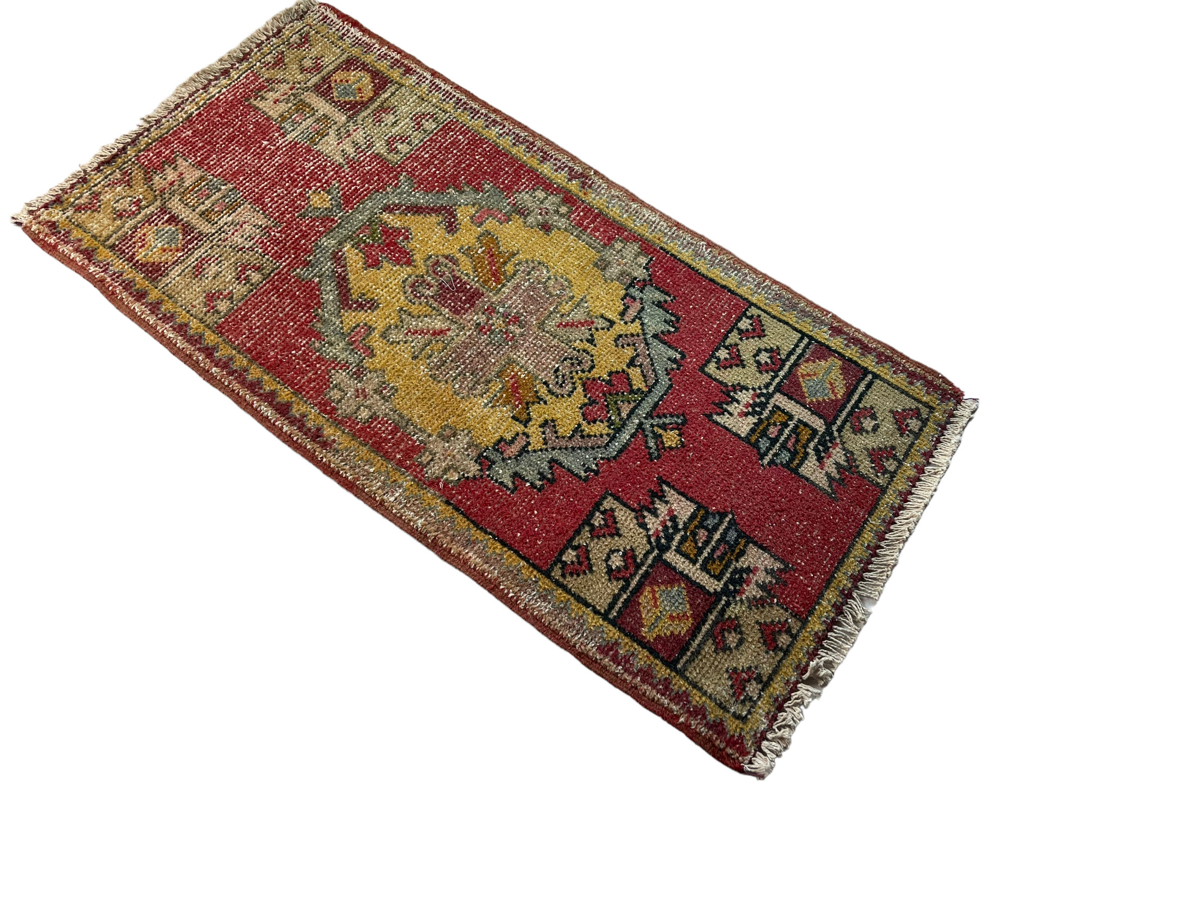 VINTAGE TURKISH PASTEL MINI RUG , 102 x 53 CM