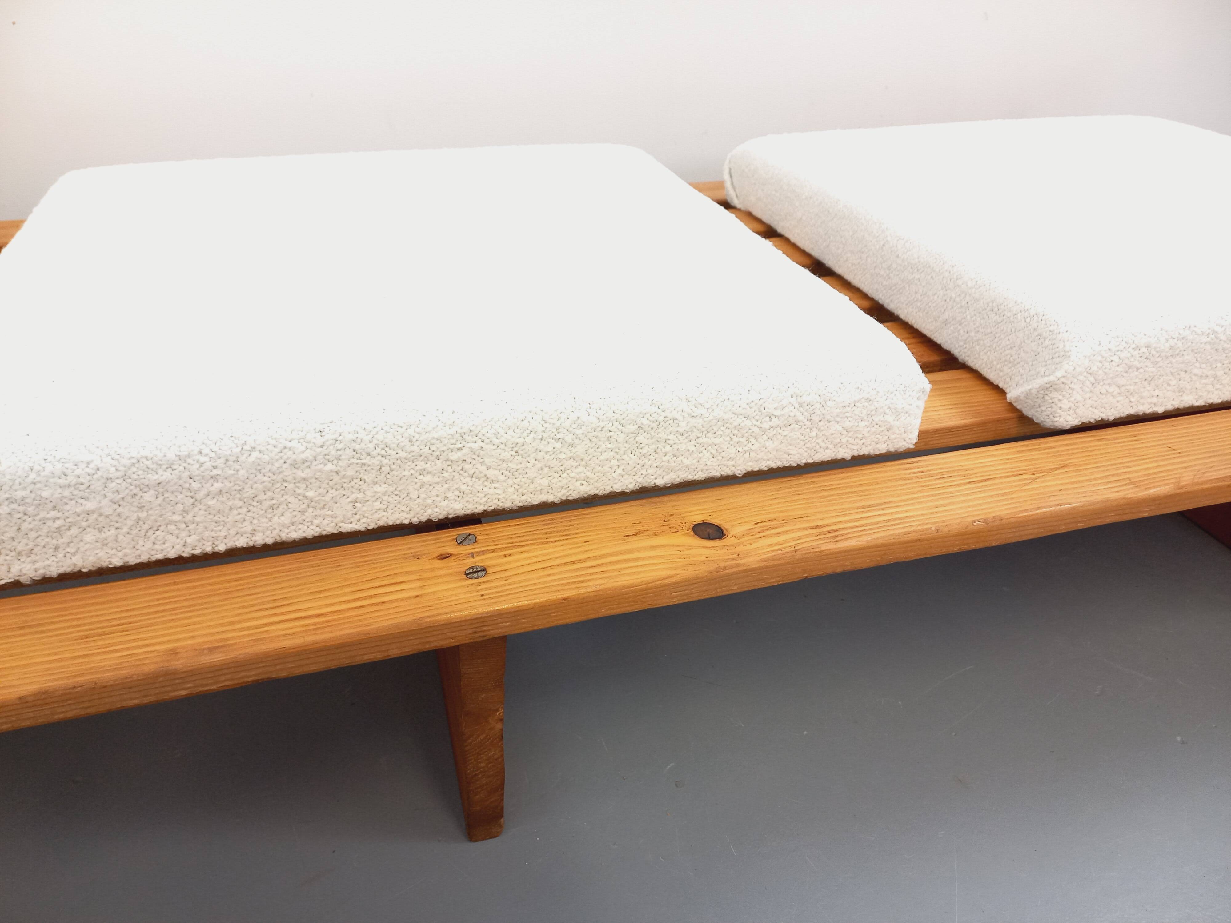 Pair of vintage  Perriand style  pine benches