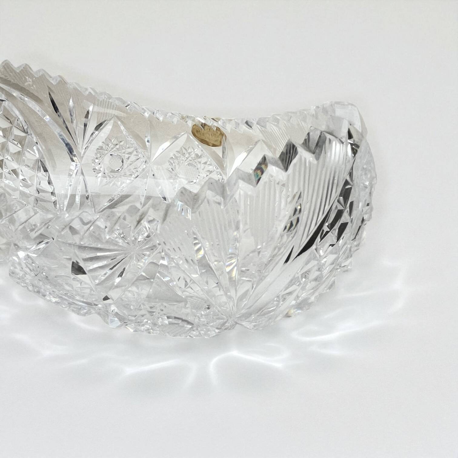 Oval salad bowl in cut crystal from Lorraine 1960 - crystal fruit bowl