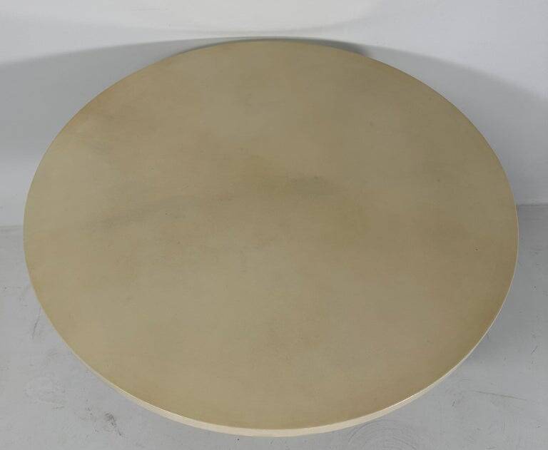 Italian Art Deco Coffee Table in Parchment, Black Lacquer and Brass