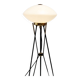 Elegant Italian floor lamp with a white opaline shade.