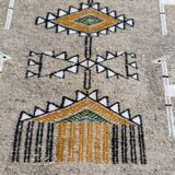 Tapis gris fait main en laine naturelle 70x110cm