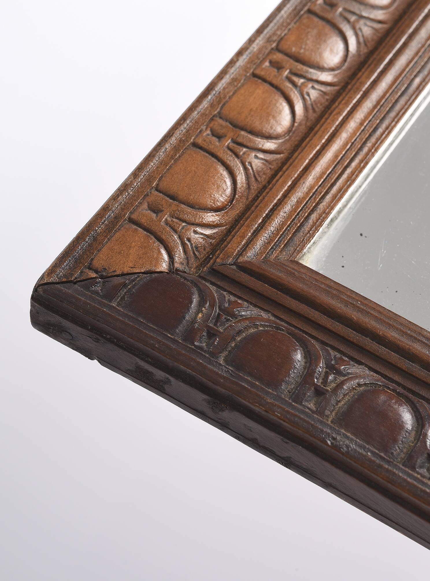 Large rectangular mirror, vintage art deco, dated 1926