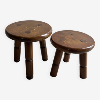 Wooden tripod stools