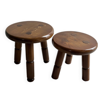 Wooden tripod stools