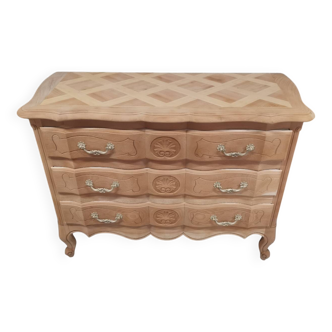 Louis XV chest of drawers in raw wood