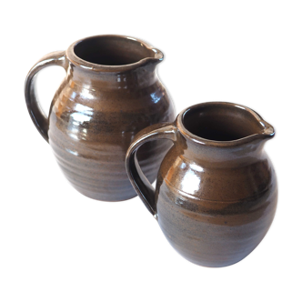 Duo of sandstone pitchers