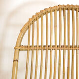 Rattan armchair with armrest from the 60s-70s.