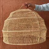 Tiflet raffia light fixture, woven dome shade