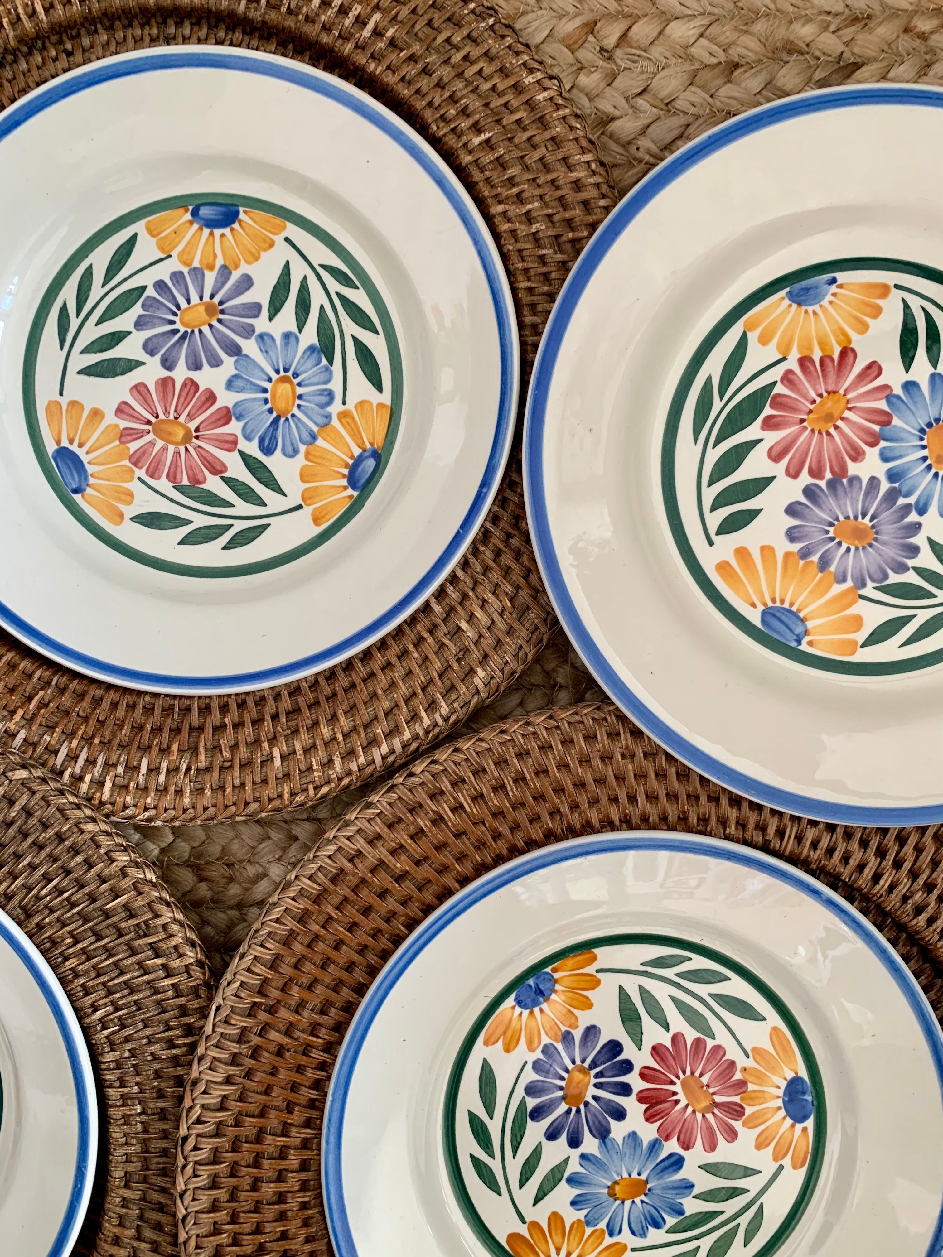 Josetti earthenware service with colorful flowers 1930