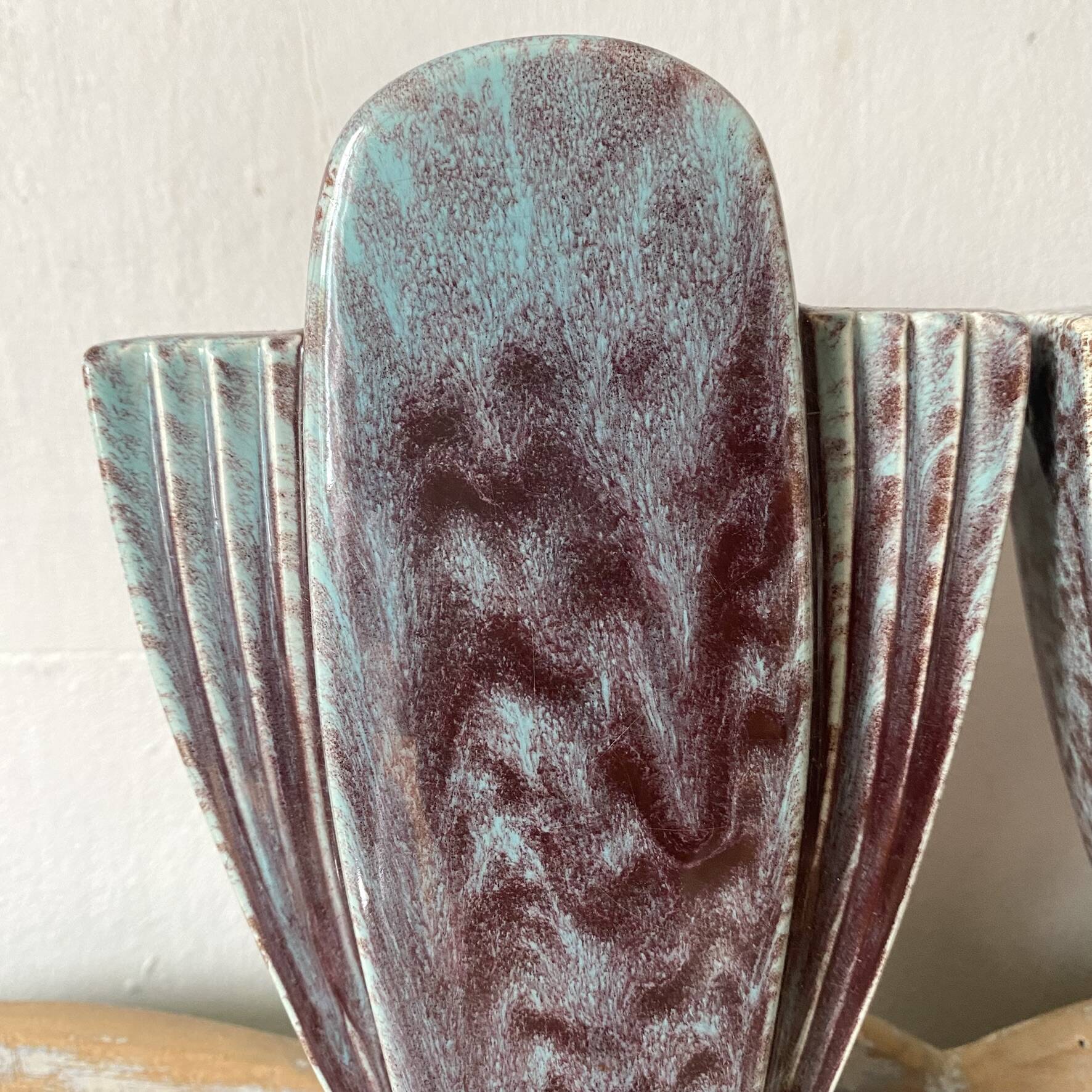 Pair of Art Deco vases in glazed ceramic