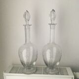 Pair of vintage crystal decanters
