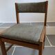 Set 6 chairs and 2 vintage Scandinavian teak and tweed chairs