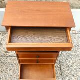 Weekly organizer in solid cherry, 7 drawers, classic Louis Philippe style