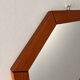 Vintage Octagonal Wooden Wall Mirror – 1970s Geometric Design