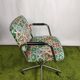 Vintage fabric desk and chrome stainless steel swivel on wheels
