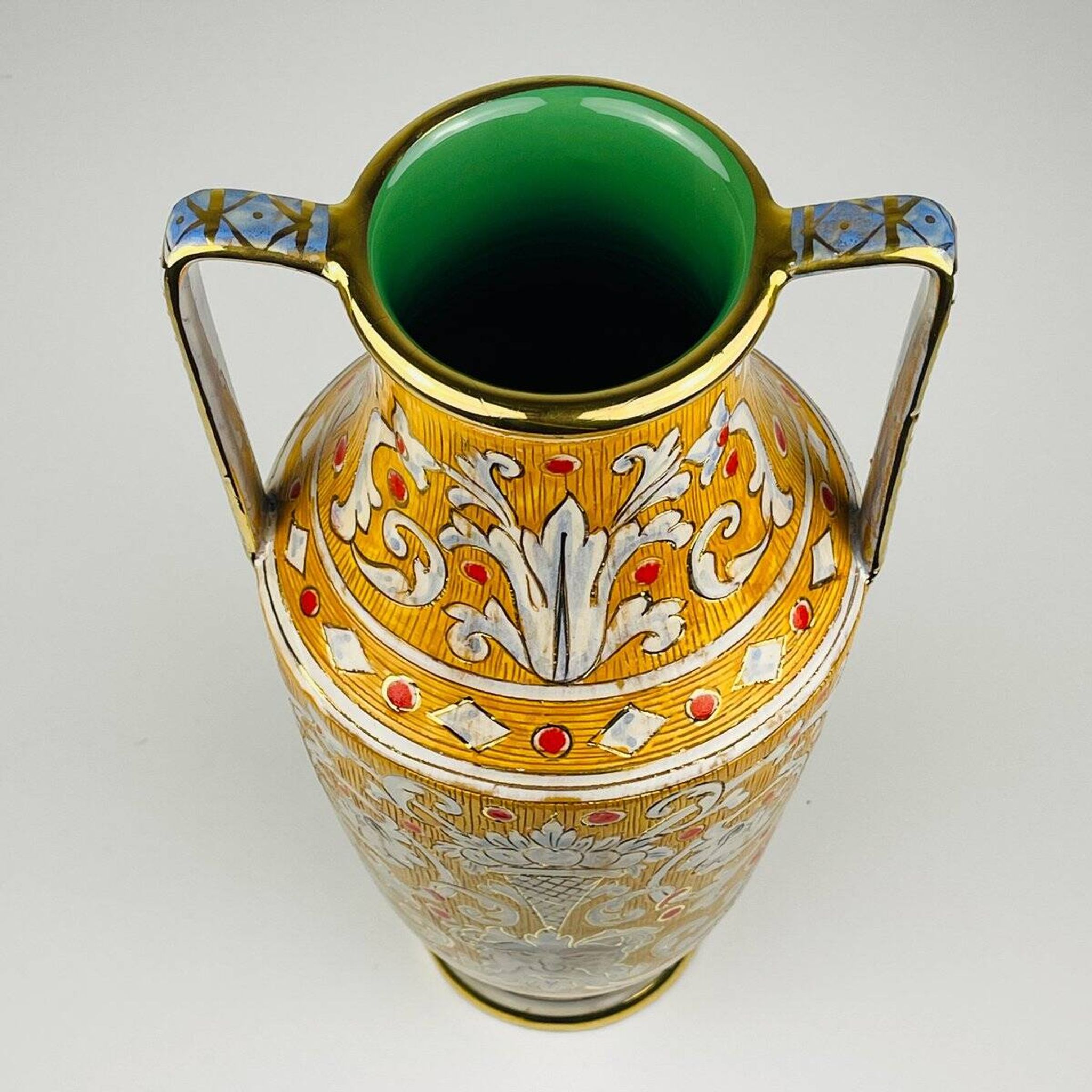 Antique ceramic vase by Serafino Volpi for Deruta, Italy, 1950s.