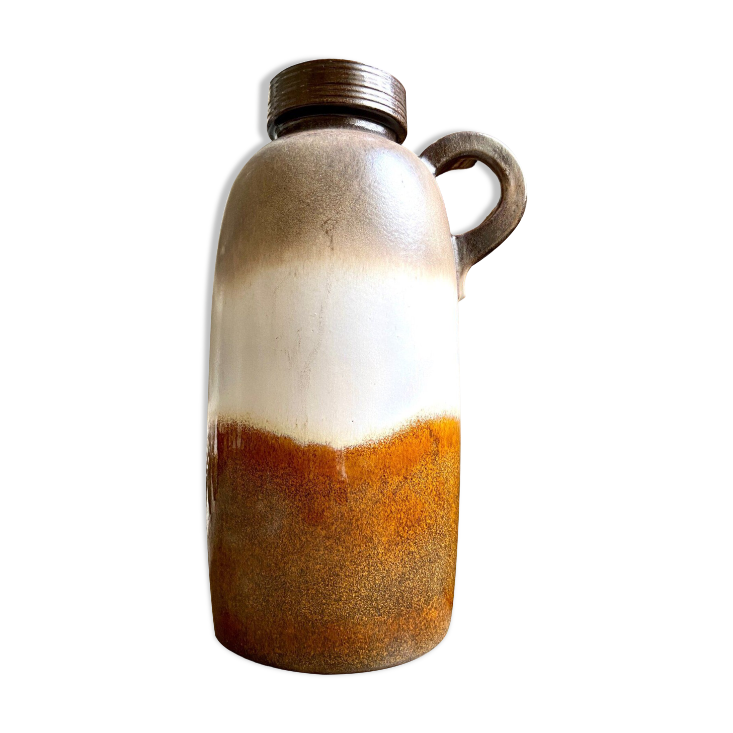 W. Germany vase in brown and beige glazed ceramic