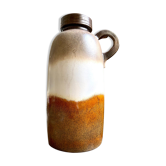Vase W. Germany en céramique émaillée marron et beige