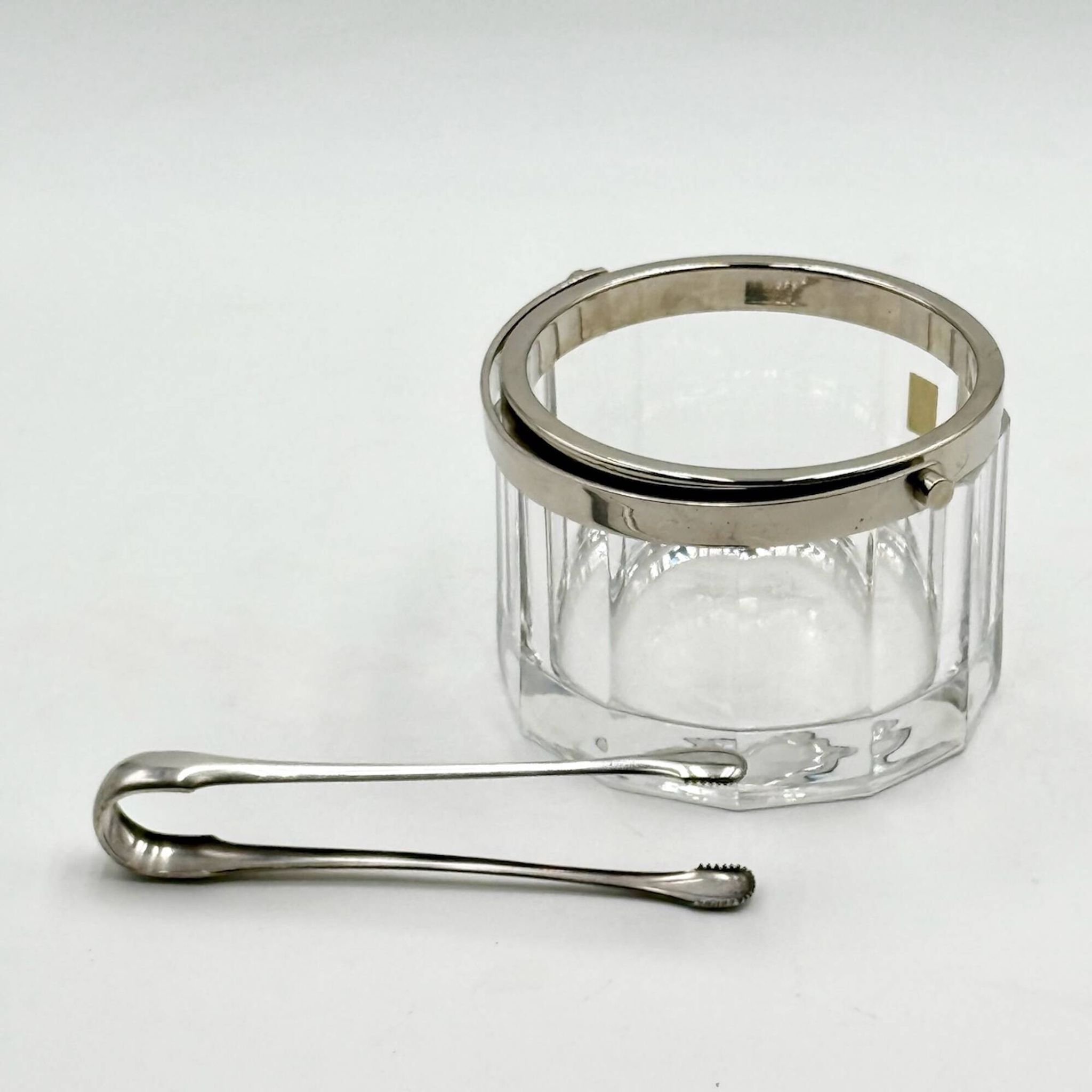 Arnolfo Di Cambio Vintage Ice Bucket in Crystal and Metal, 1980s