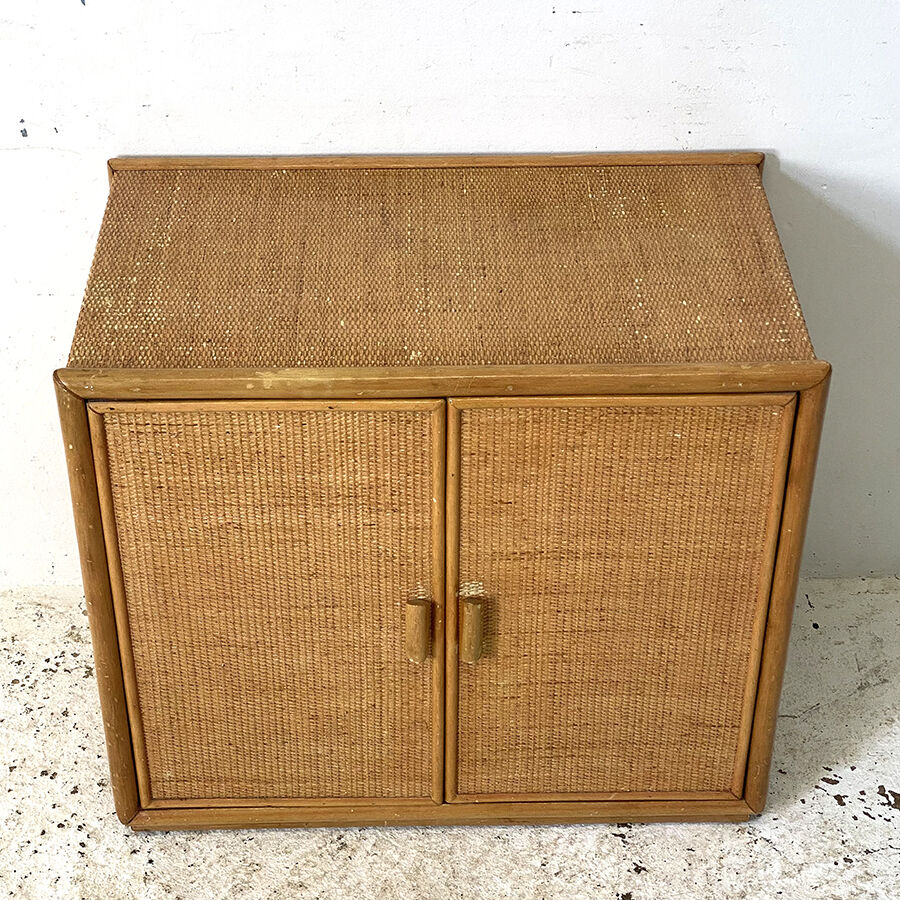 Vintage rattan sideboard 1960