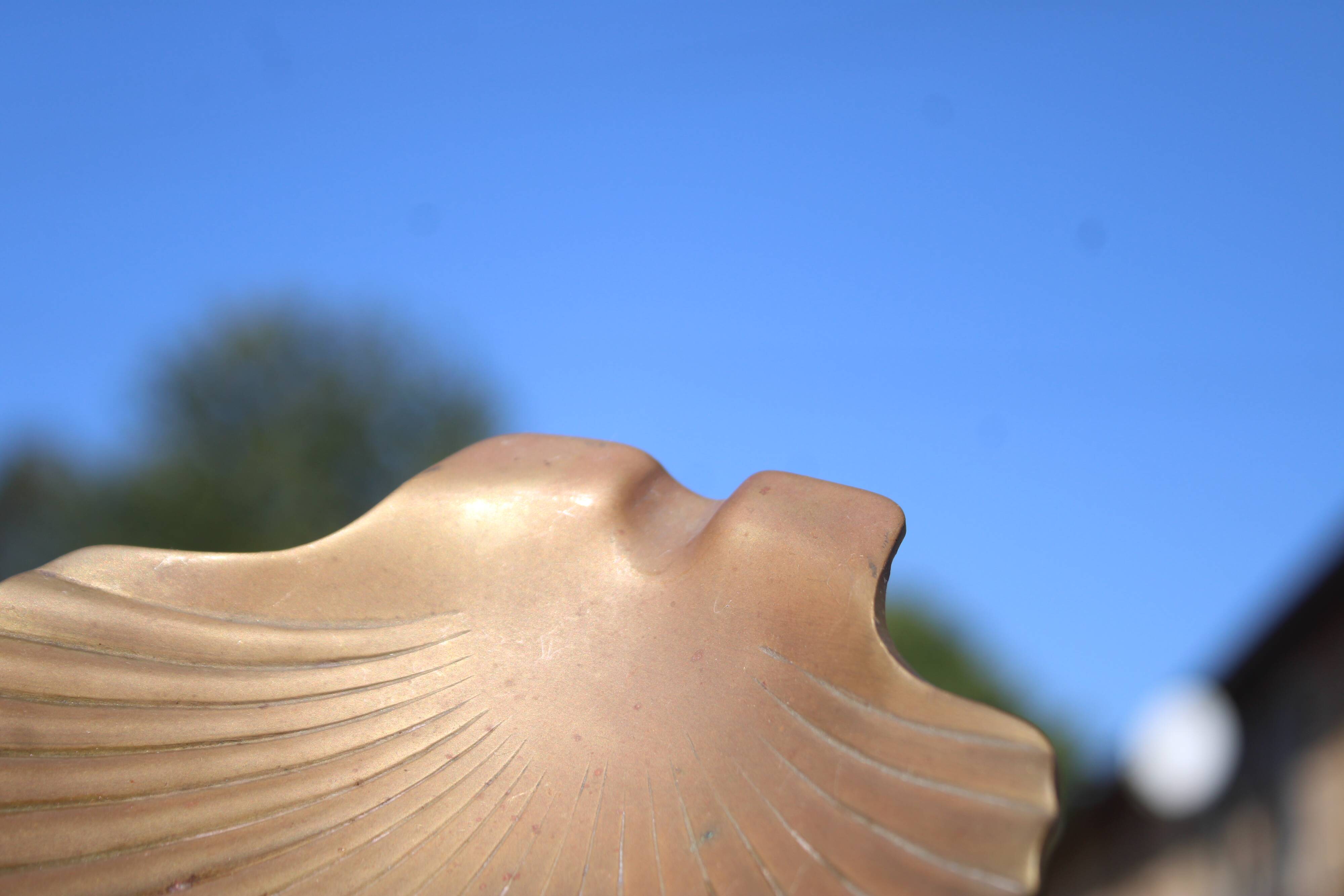 Vintage brass shell tray