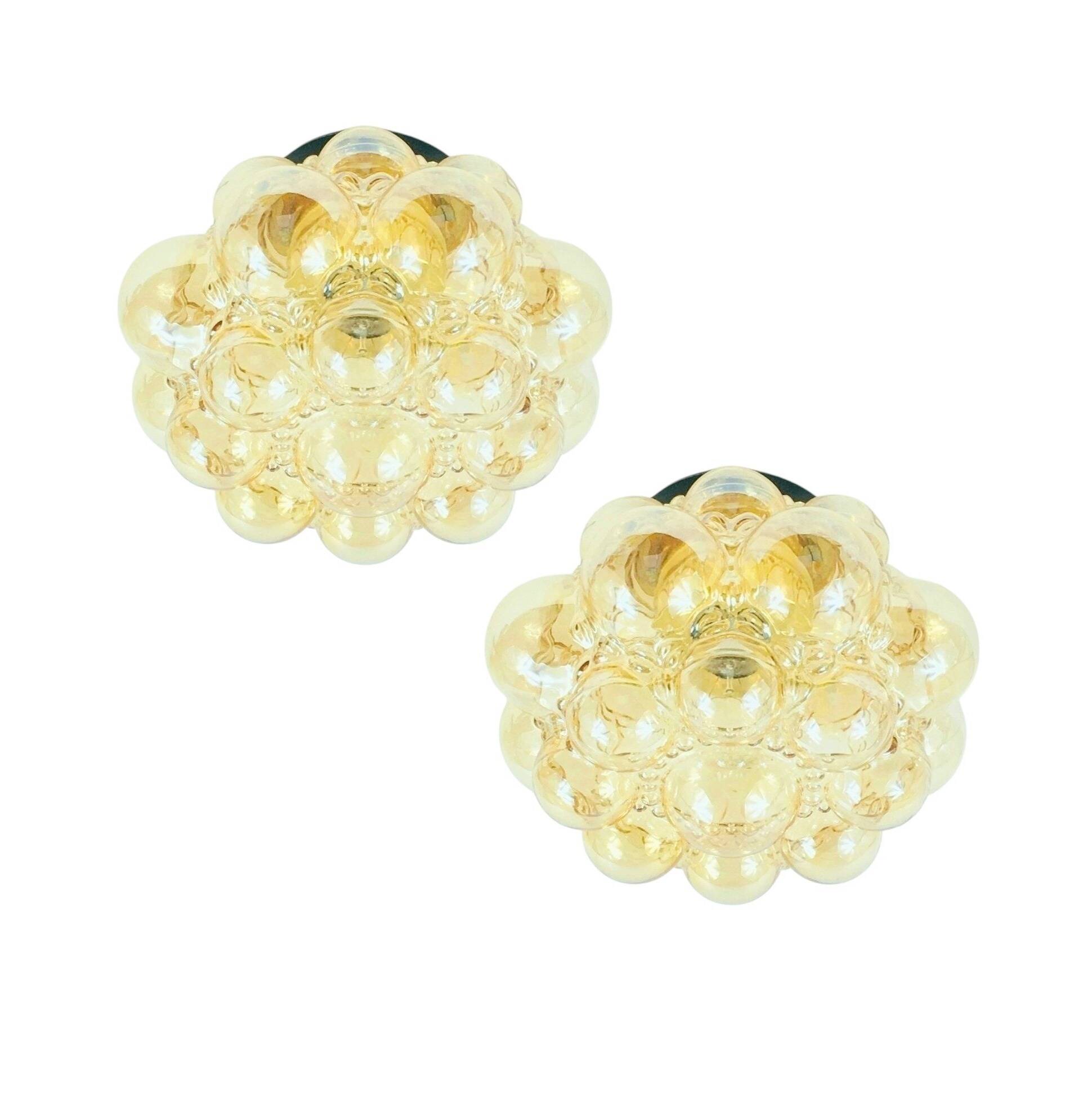 Pair of Mid-Century Bubble Glass Ceiling Lights - Helena Tynell for Limburg