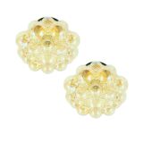 Pair of Mid-Century Bubble Glass Ceiling Lights - Helena Tynell for Limburg