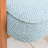 Vintage restored armchair, 60s, designed by J.Chierowski, green fabric