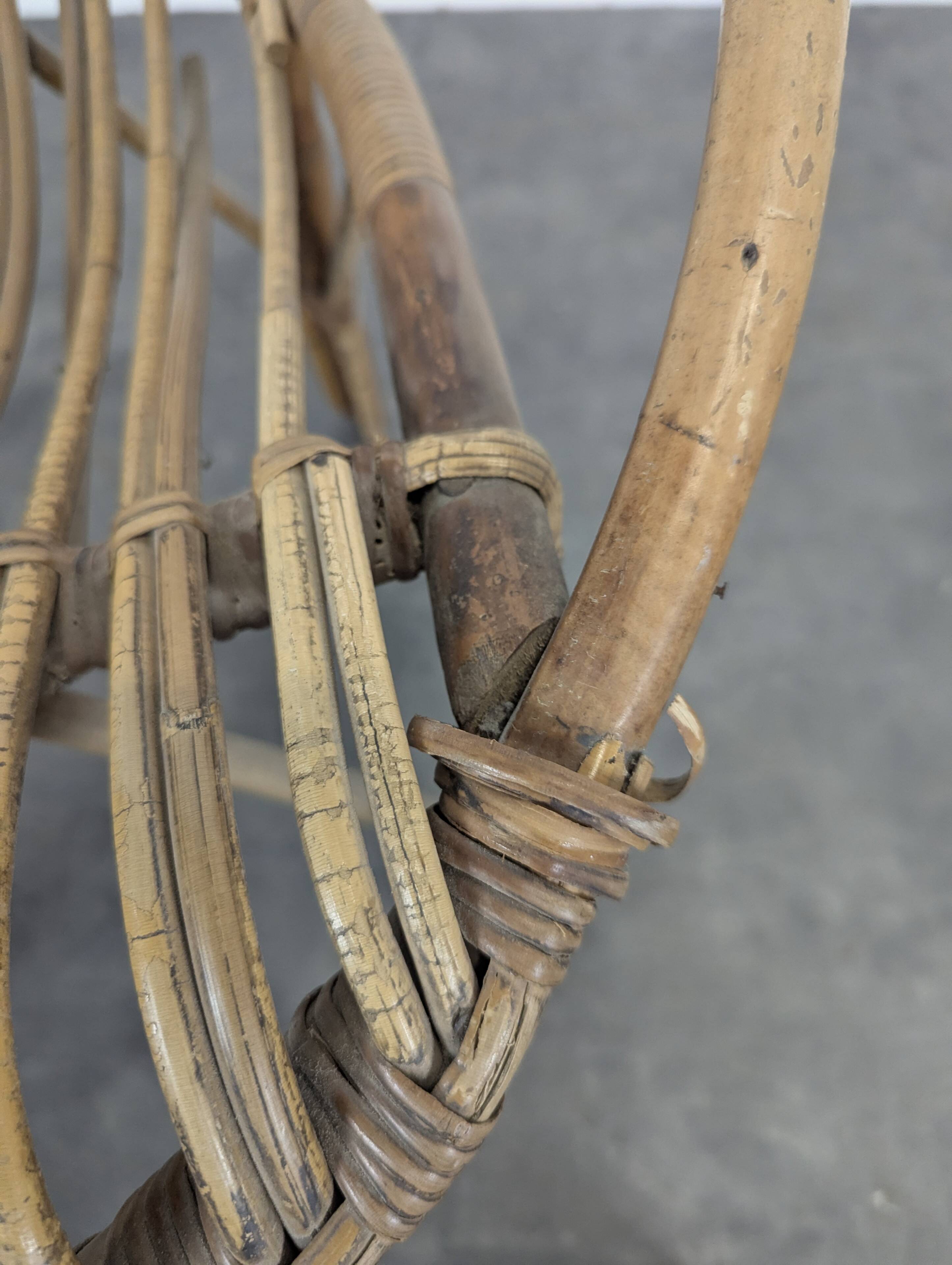 Bamboo and rattan armchair