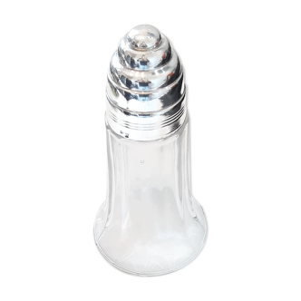 Pot in glass and silver metal