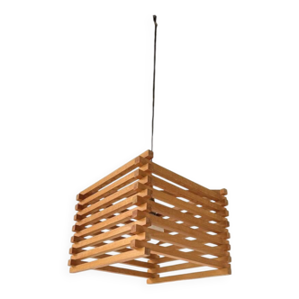 Suspension bois années 70 constructiviste