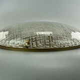 60s 70s lamp light plafoniere flush mount ice glass hillebrand 60s