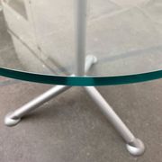 Postmodern Italian side table from the Help series in glass by Paolo Bistacchi for Albed, Milan.