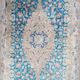 Kerman runner carpet in antique silk, hand-knotted from the 1940s.