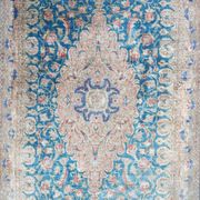 Kerman runner carpet in antique silk, hand-knotted from the 1940s.