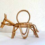 Rattan plant holder, small donkey shape