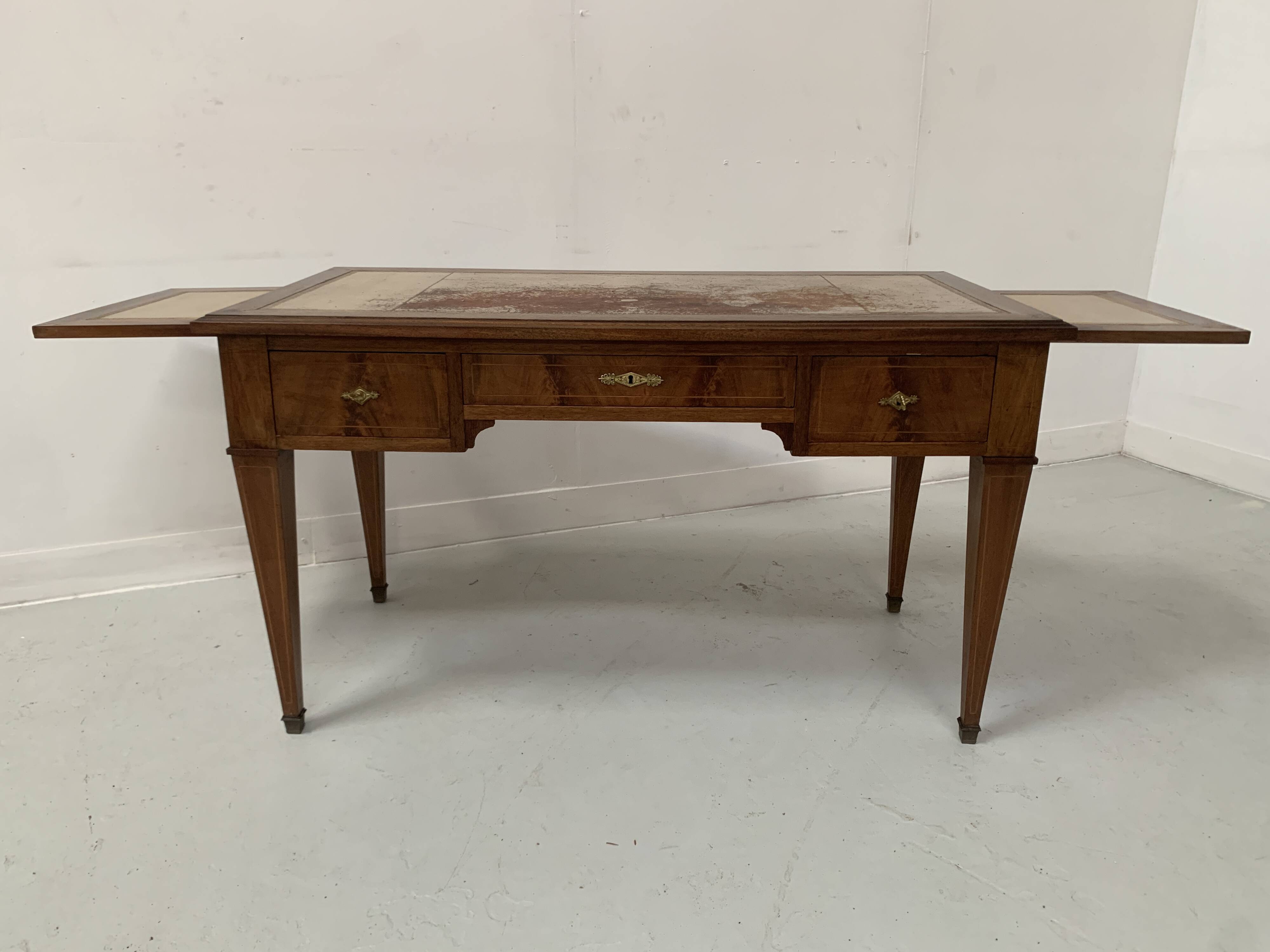 Directoire style desk in mahogany and veneer, 20th century