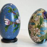 Vintage cloisonné enameled collectible eggs