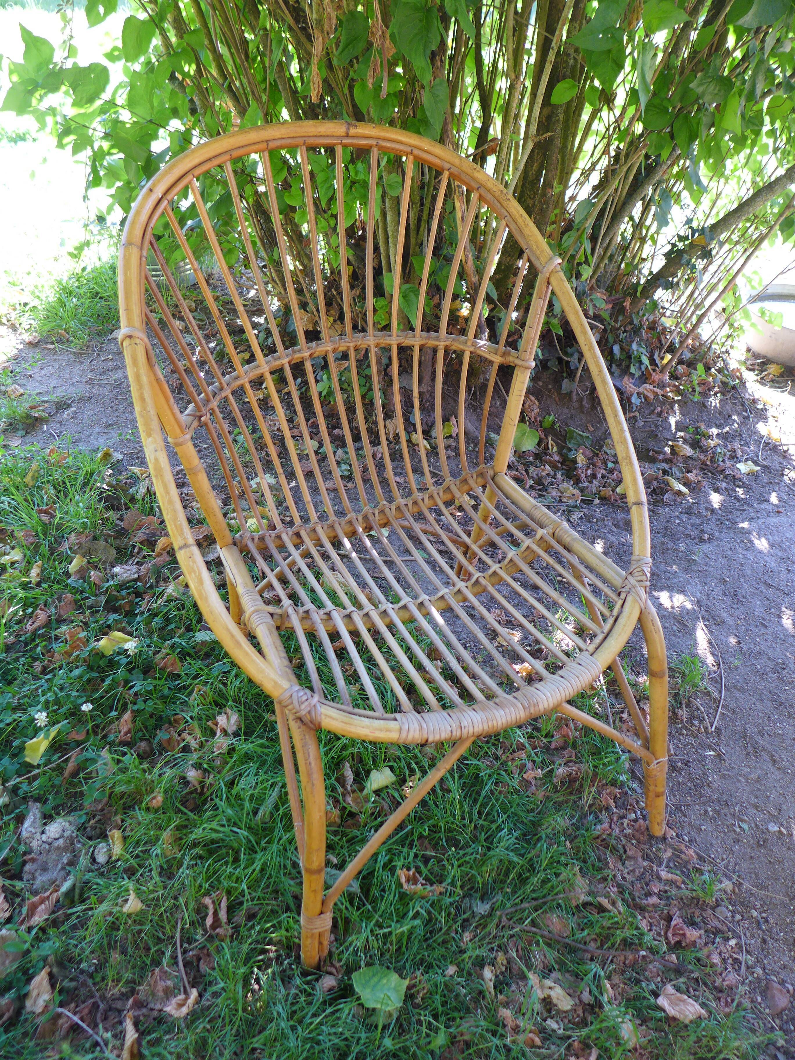 Vintage rattan armchair