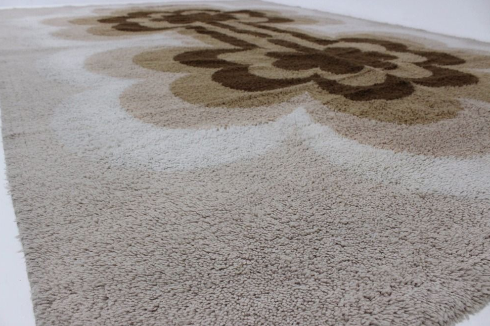 Tapis mid-century scandinave beige style ege rya 1970s