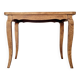 Antique coffee table with curved legs.