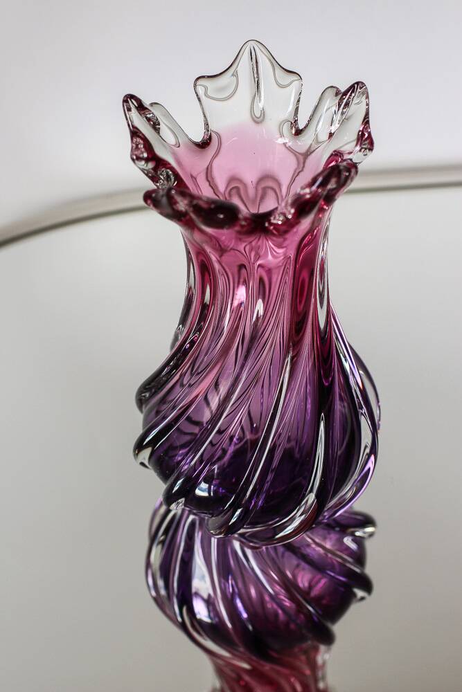 Purple blown glass vase