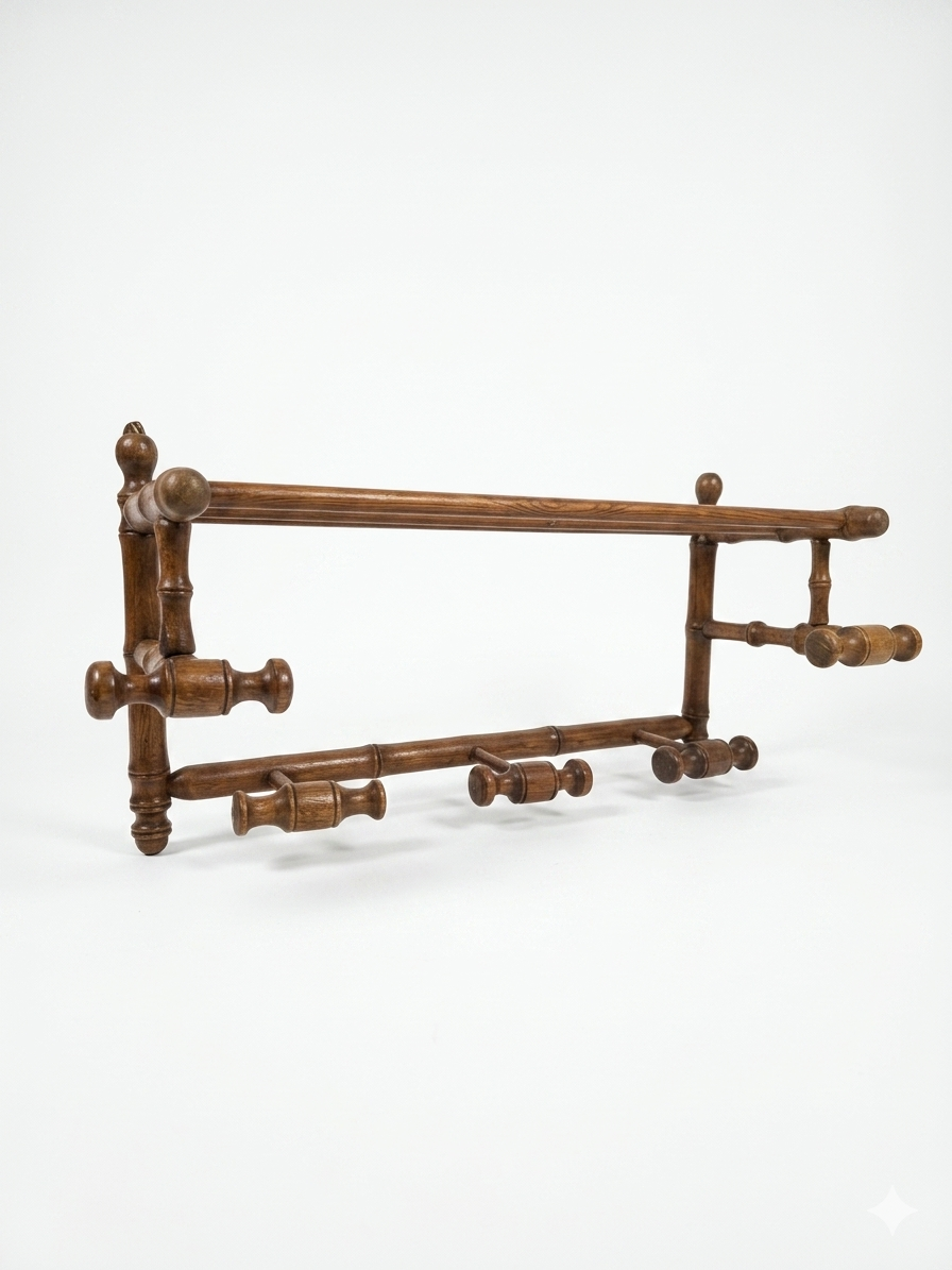Napoleon III style bamboo wood coat rack