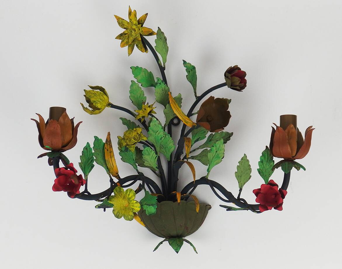 Paire d'appliques "Bouquet de fleurs"